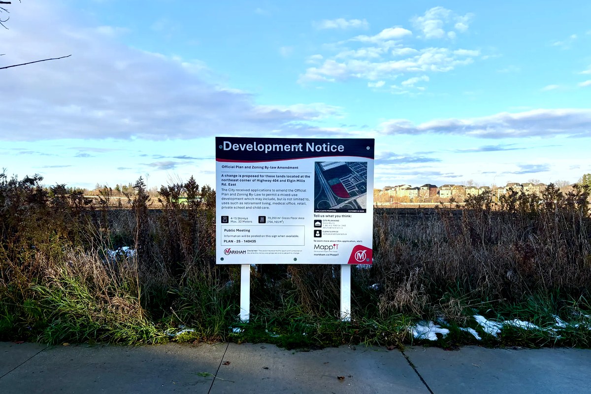Development Notice Sign — Markham